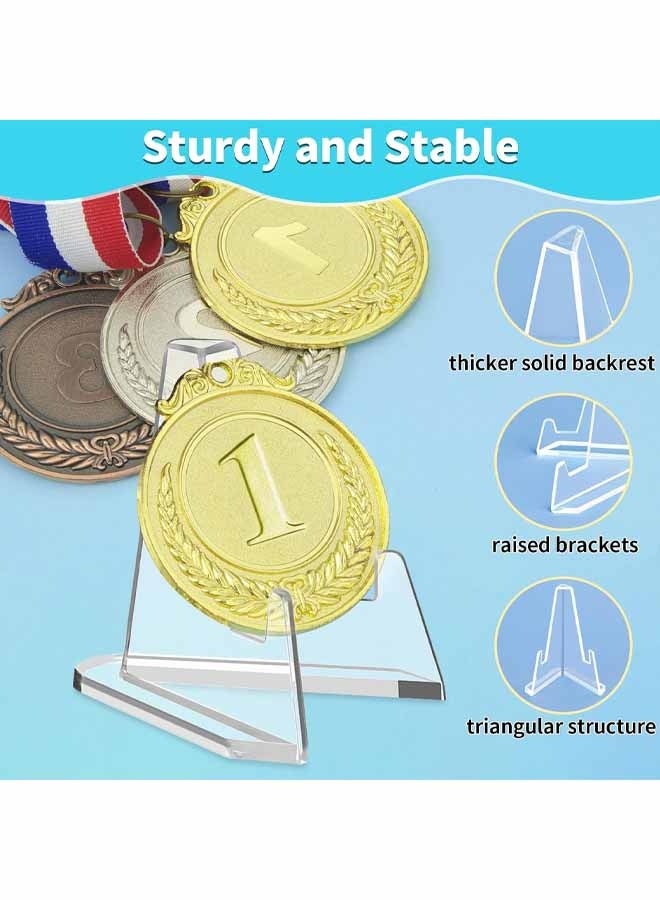 12 Packs Acrylic Easel Stands Clear  Mini Coin Display Easel Holder for Displaying Air-Tite Coins Pocket Watches Capsules Challenge Medals Casino Chips,2.64 Inch Tall - Image 2